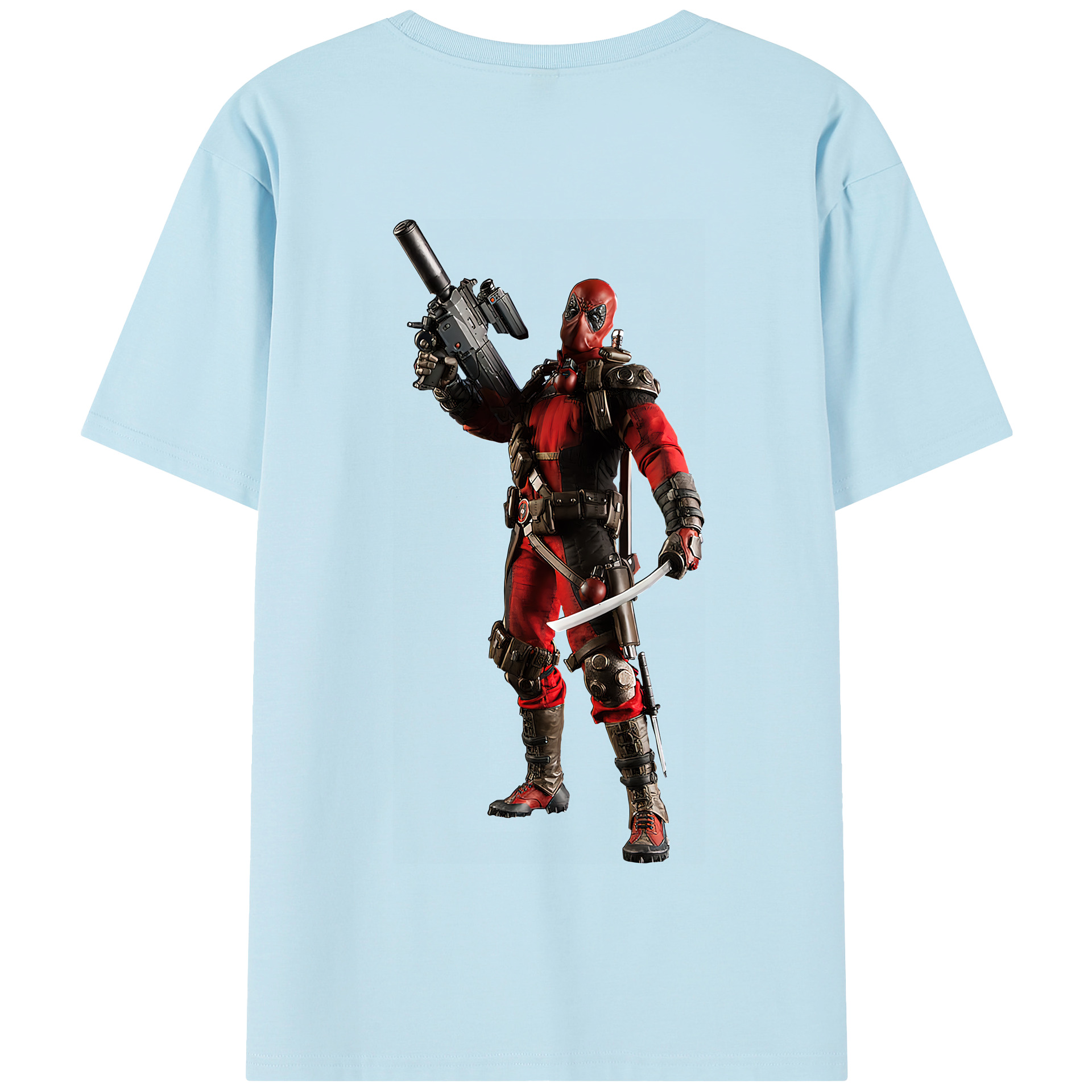 （画像用） Deadpool デッドプール 綿100％半袖Tシャツ（背面プリント）